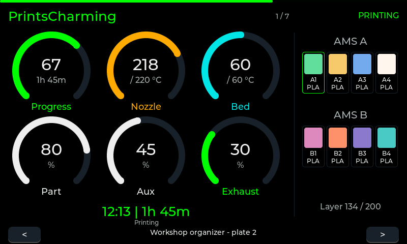 LVGL preview with synthetic printer telemetry
